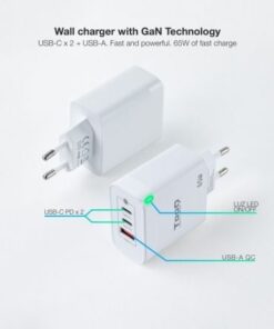 Alternative view of Cargador de pared gan tooq tqwc-ganqc2pd65wt/ 2xusb tipo-c/ 1xusb/ 65w