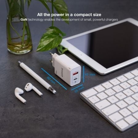 Cargador de pared gan tooq tqwc-ganqcpd45wt/ 1xusb tipo-c/ 1xusb/ 45w - Imagen 4