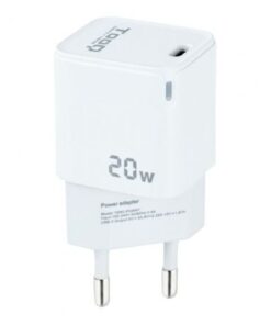 Cargador de pared tooq tqwc-pd20wt/ 1xusb tipo-c/ 20w/ blanco