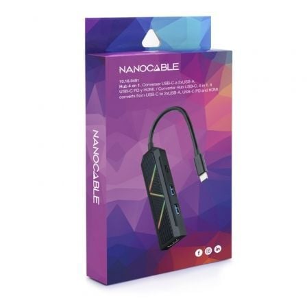 Docking usb tipo-c nanocable 10.16.0401/ 2xusb/ 1xusb tipo-c pd/ 1xhdmi 4k - Imagen 5