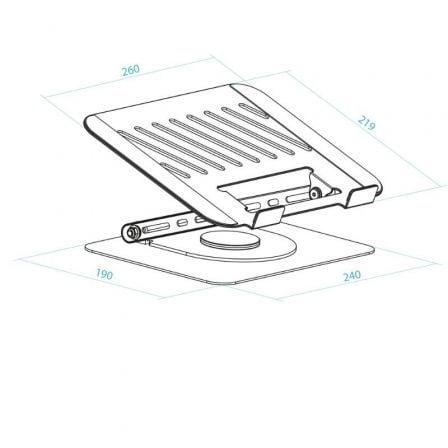 Soporte tooq ph-dafne-g para portátil/ tablet hasta 17" - Imagen 2