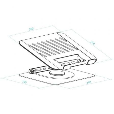 Soporte tooq ph-dafne-s para portátil/ tablet hasta 17" - Imagen 2