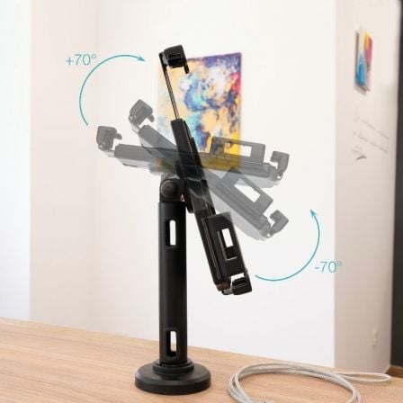 Soporte de mesa/pared para smartphone/tablet tooq tqtds0812/ antirrobo/ negro - Imagen 4