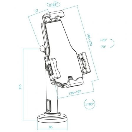 Soporte de mesa/pared para smartphone/tablet tooq tqtds0812/ antirrobo/ negro - Imagen 5