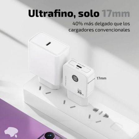 Cargador de pared gan tech one tech gan tec2220/ 1xusb tipo-c/ 20w/ blanco - Imagen 2