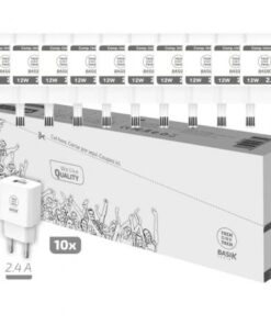 Pack 10 cargadores de pared tech one tech basik tec2954/ 1xusb/ 12w