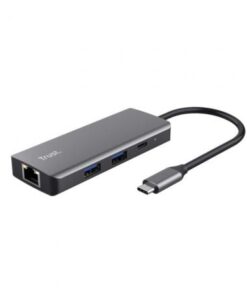 Docking usb tipo-c trust dalyx/ 2xusb/ 2xusb tipo-c/ 1xhdmi 4k/ 1xrj45/ gris