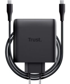 Cargador de pared gan trust maxo 100w/ 2xusb tipo-c/incluye cable usb tipo-c/ 100w
