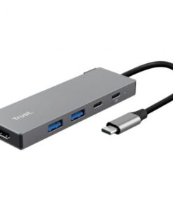 Docking usb tipo-c trust dalyx/ 2xusb/ 1xhdmi 4k/ 2xusb tipo-c/ gris