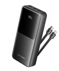 Powerbank 20000mah vention fhpb0/ 22.5w/ negra/ incluye cable usb tipo-c y lightning