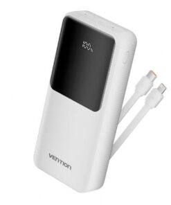 Powerbank 20000mah vention fhpw0/ 22.5w/ blanca/ incluye cable usb tipo-c y lightning