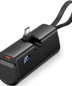 Powerbank 4800mah vention fhqb0/ 22.5w/ negra/ incluye cable usb tipo-c y lightning