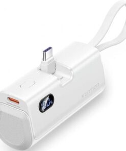 Powerbank 4800mah vention fhqw0/ 22.5w/ blanca/ incluye cable usb tipo-c y lightning