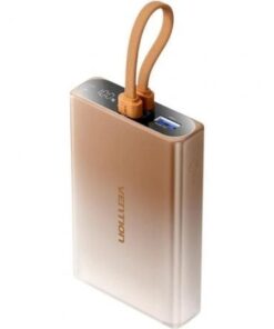 Powerbank 10000mah vention fhzj0/ 22.5w/ oro/ incluye cable usb tipo-c y lightning