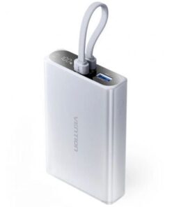 Powerbank 10000mah vention fhzm0/ 22.5w/ gris/ incluye cable usb tipo-c y lightning