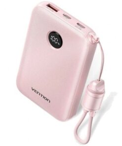 Powerbank 10000mah vention fkap0-c/ 22.5w/ rosa/ incluye cable usb tipo-c