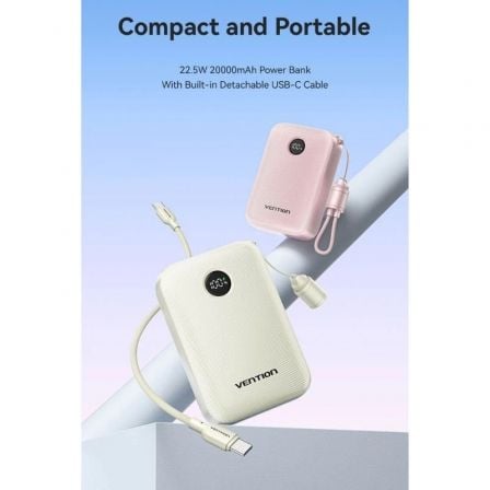 Powerbank 20000mah vention fkbl0-c/ 22.5w/ azul/ incluye cable usb tipo-c - Imagen 2