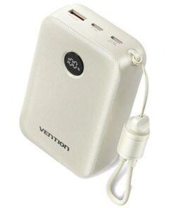 Powerbank 20000mah vention fkbn0-c/ 22.5w/ beige/ incluye cable usb tipo-c
