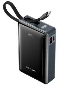 Powerbank 20000mah vention fkdm0/ 65w/ gris/ incluye cable usb tipo-c