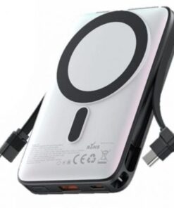 Powerbank 10000mah vention i16w0/ 22.5w/ wireless/ blanca/ incluye cable usb tipo-c