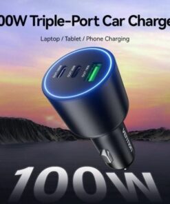 Alternative view of Cargador de coche vention ffqb0/ 2xusb-tipo c/ 1xusb/ 100w