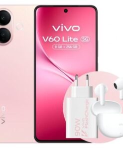 Smartphone vivo v60 lite 8gb/ 256gb/ 6.77"/ 5g/ rosa/ incluye cargador 90w y buds