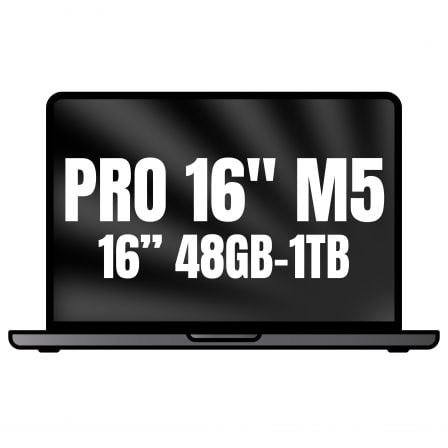 Apple macbook pro 16"/ m5 pro 18-core cpu/ 48gb/ 1tb ssd/ 20-core gpu/ negro espacial