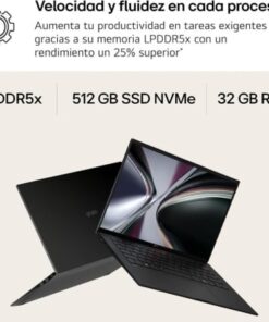 Portátil lg gram 14z95u-g.au85bn ryzen ai 7 450/ 32gb/ 512gb ssd/ 14"/ win11 - Imagen 2
