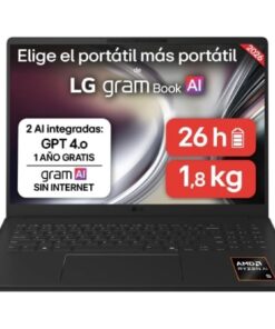 Portátil lg gram 16ud55u-g.ax85bn ryzen ai 7 445/ 32gb/ 512gb ssd/ 16"/ sin sistema operativo