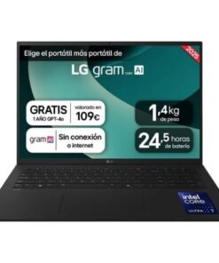 Portátil lg gram 17z90tl-g.au88bn intel core ultra 7-258v/ 32gb/ 1tb ssd/ 17"/ win11