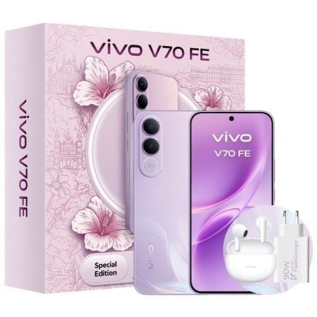 Smartphone vivo v70 fe 8gb/ 256gb/ 6.83"/ 5g/ púrpura/ incluye cargador + auriculares