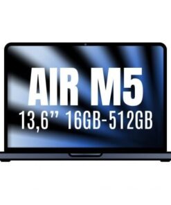 Apple macbook air 13,6"/ m5 10-core cpu/ 16gb/ 512gb ssd/ 8-core gpu/ medianoche