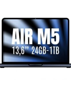 Apple macbook air 13,6"/ m5 10-core cpu/ 24gb/ 1tb ssd/ 10-core gpu/ medianoche