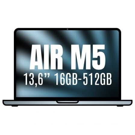 Apple macbook air 13,6"/ m5 10-core cpu/ 16gb/ 512gb ssd/ 8-core gpu/ azul