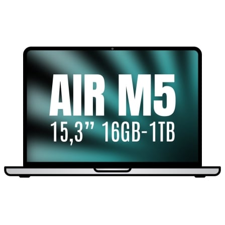 Apple macbook air 15,3"/ m5 10-core cpu/ 16gb/ 1tb ssd/ 10-core gpu/ plata