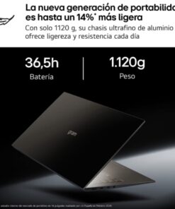 Portátil lg gram 14z90u-v.az85bn intel core ultra 7-355/ 32gb/ 512gb ssd/ 14"/ win11 pro - Imagen 4