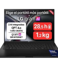 Portátil lg gram 16zd90tl-g.ax85bn intel core ultra 7-258v/ 32gb/ 512gb ssd/ 16"/ sin sistema operativo