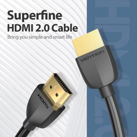Cable hdmi 2.0 4k portatil vention aaibi/ hdmi macho - hdmi macho/ 3m/ negro - Imagen 2