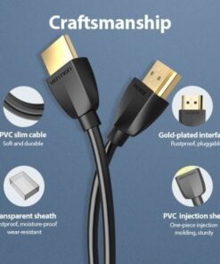 Cable hdmi 2.0 4k portatil vention aaibi/ hdmi macho - hdmi macho/ 3m/ negro - Imagen 3